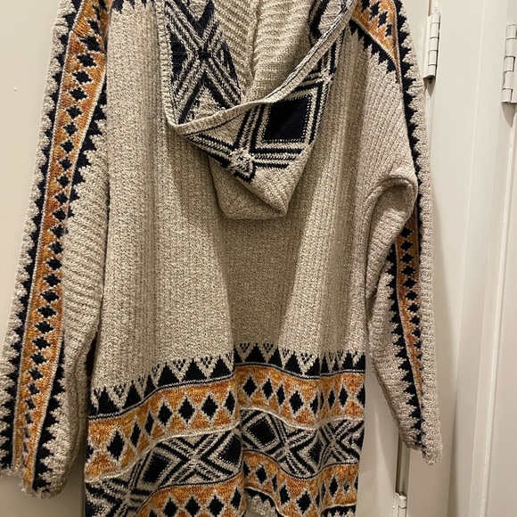 Lucky Brand Geometric Cardigan - Cream and Navy - Picture 2 of 2